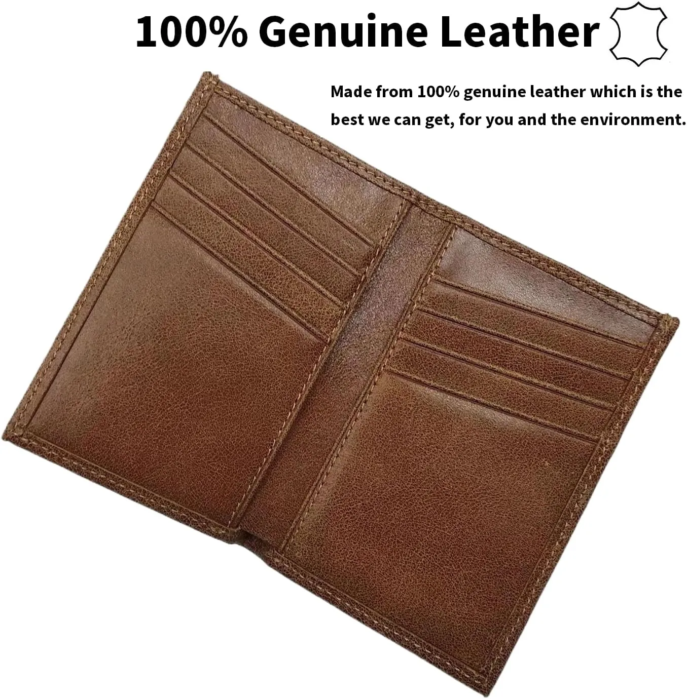 RFID Blocking Leather Wallet, Slim Bifold Front Pocket Card Holder, Brown (Vintage Tan)