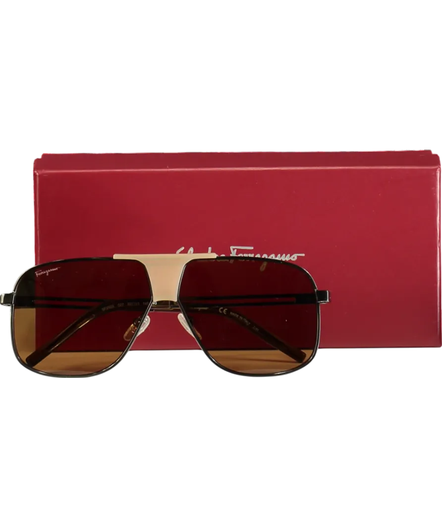 Salvatore Ferragamo Brown Large Frame Sunglasses One Size
