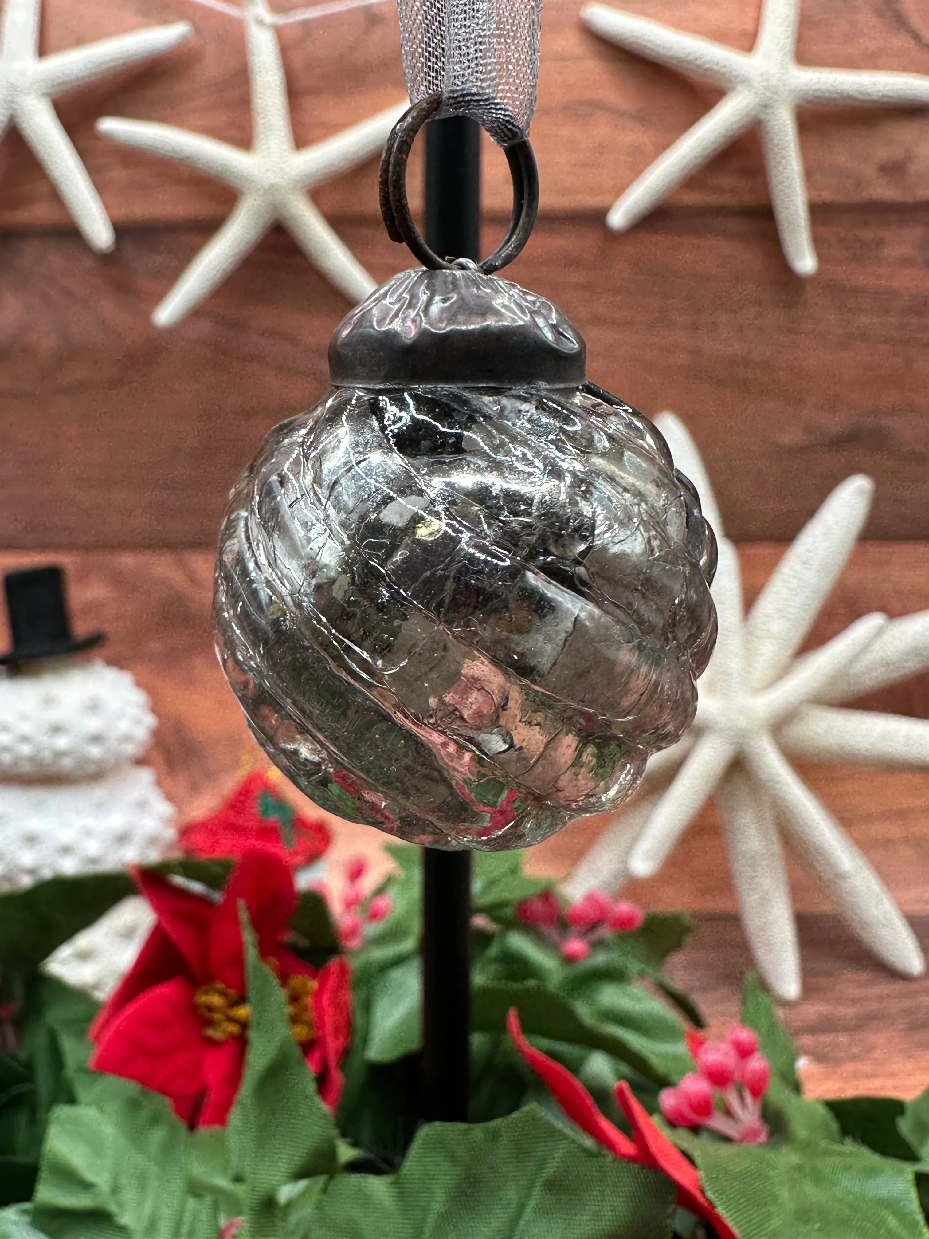 Small Mixed Design 1" Slate Crackle Glass Baubles