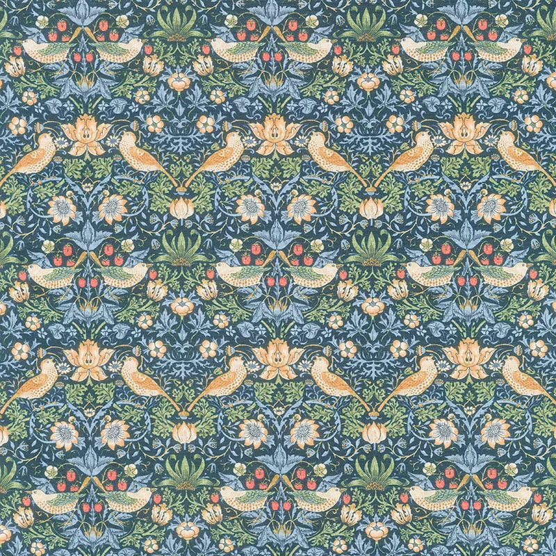 The Original Morris & Co. - Mini Strawberry Thief Navy Yardage