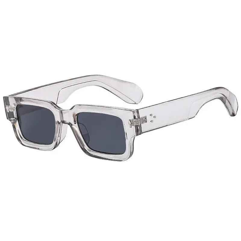 VAIGE Retro Square Sunglasses with Rivet Design - UV400 Protection, Plastic Frame and Lenses, Lens Width 49mm, Lens Height 35mm