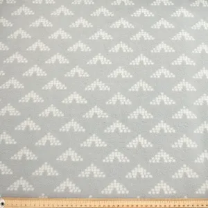 White Dot Triangles on Grey Printed Polar Fleece Design 223