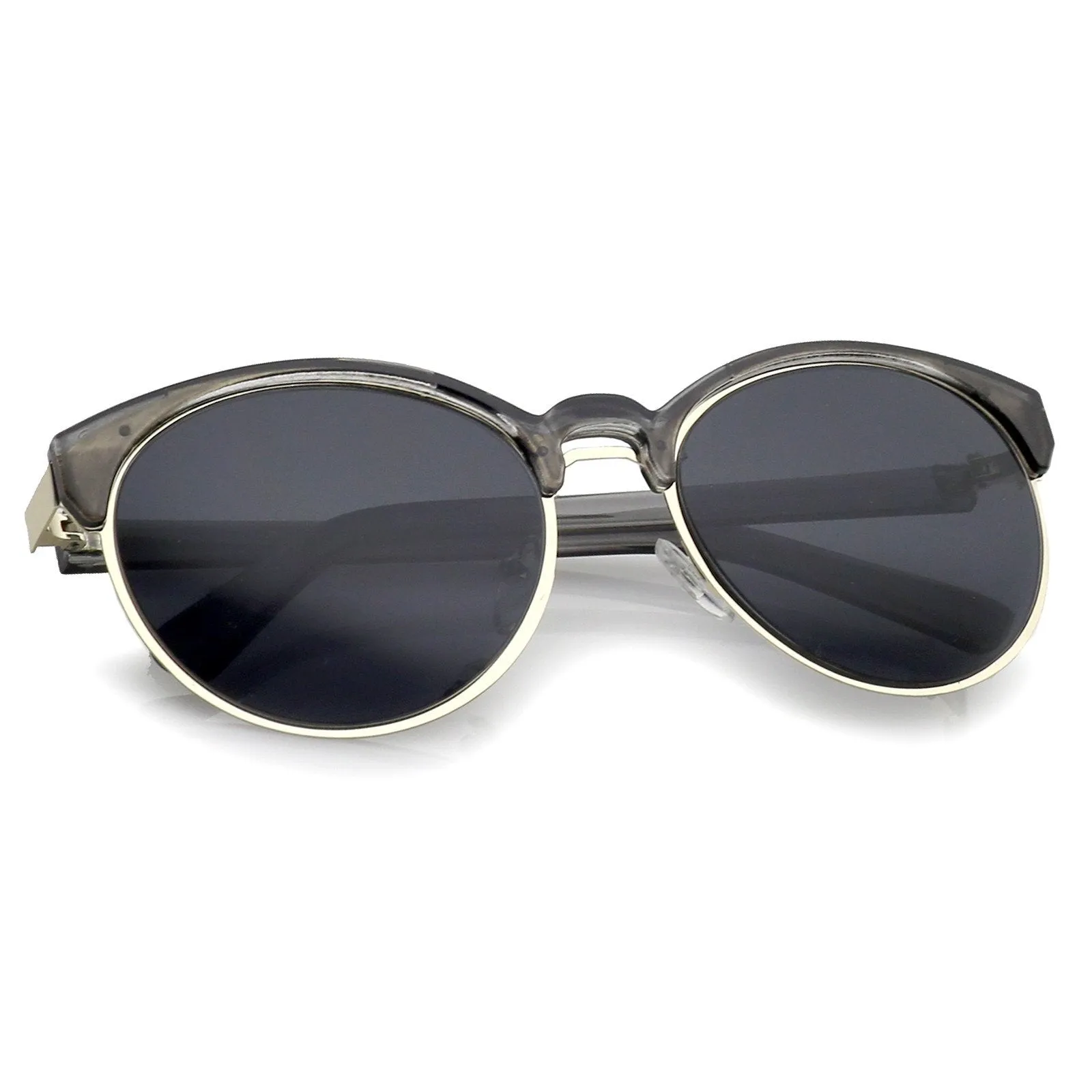 Women's Retro Oval Half Frame Cat Eye Sunglasses A792