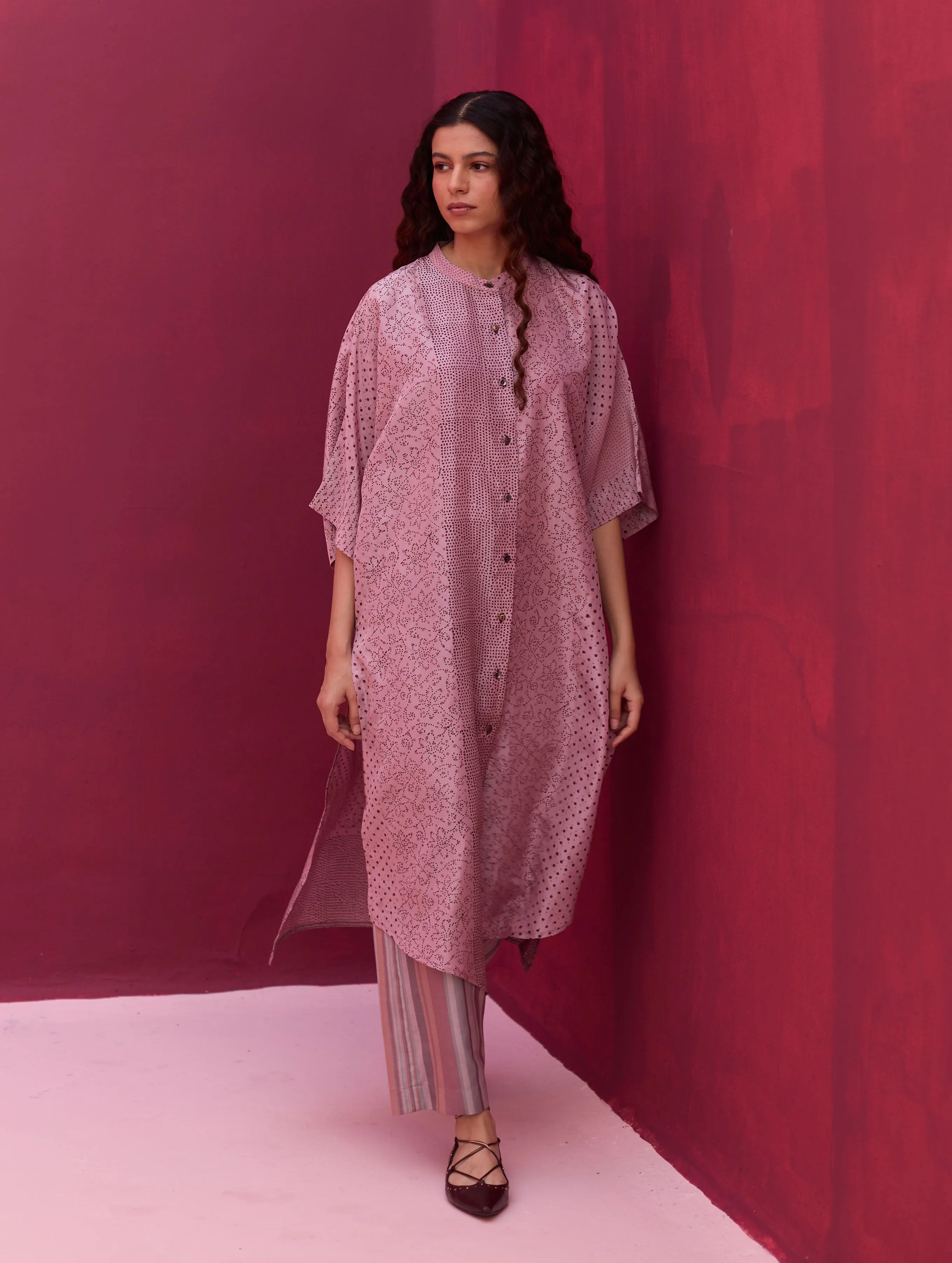 Zizara Block Printed Kurta - Lavender